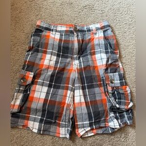 Boys plaid cargo shorts